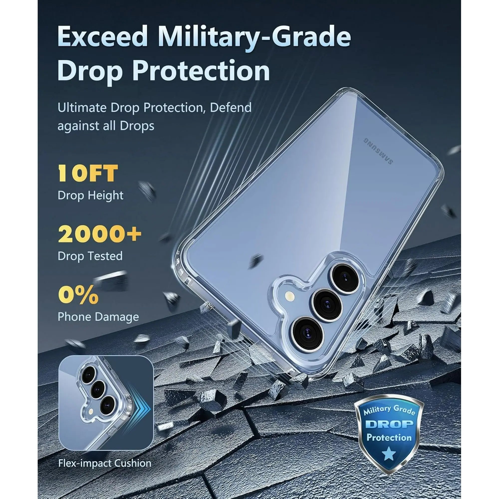 Entronix Case Compatible with Galaxy S25 FE - [Hard Back] Clear Cover - Entronix