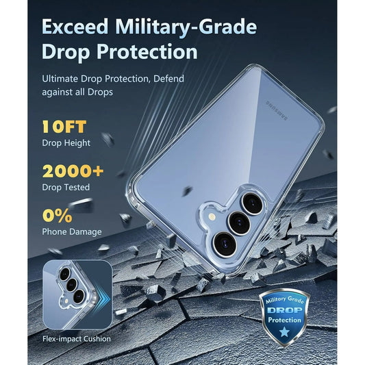 Entronix Case Compatible with Galaxy S25 FE - [Hard Back] Clear Cover - Entronix