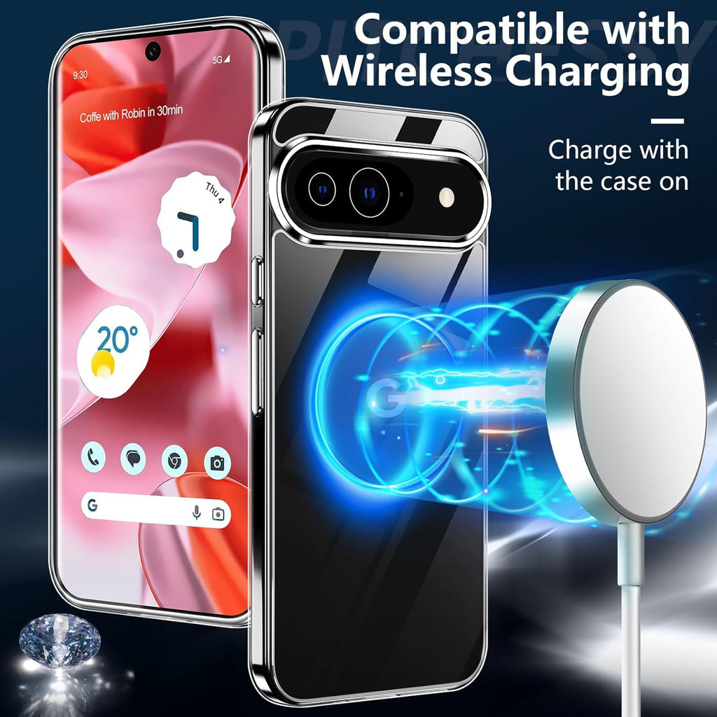 Entronix Bundle Compatible with Pixel 9 - Clear Case & 1 Clear Screen Protector