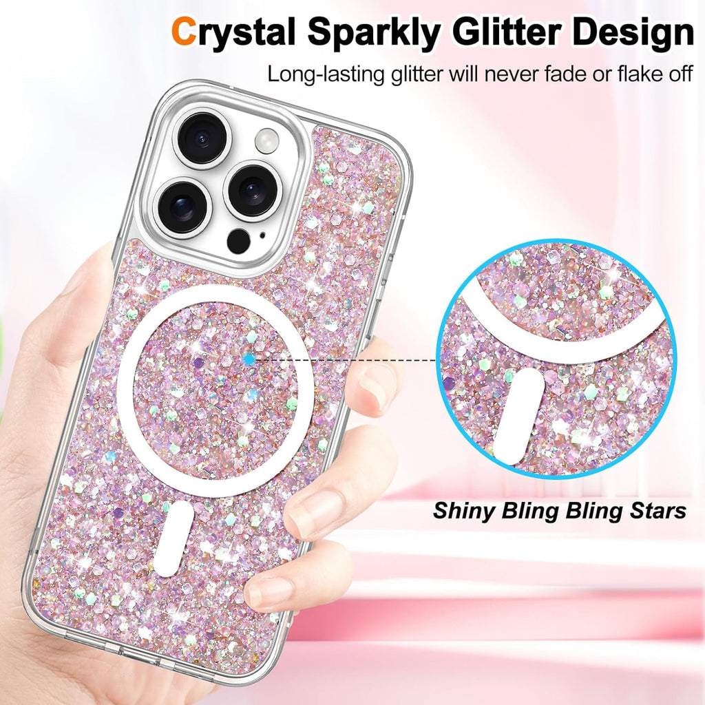 Entronix Apple iPhone 13 Pro Max/12 Pro Max [Magnetic-Compatible] Case - Glitter Flakes, - Entronix