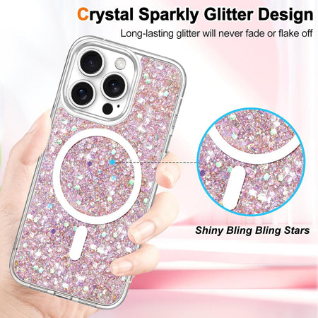 Entronix Apple iPhone 13 Pro Max/12 Pro Max [Magnetic-Compatible] Case - Glitter Flakes, - Entronix