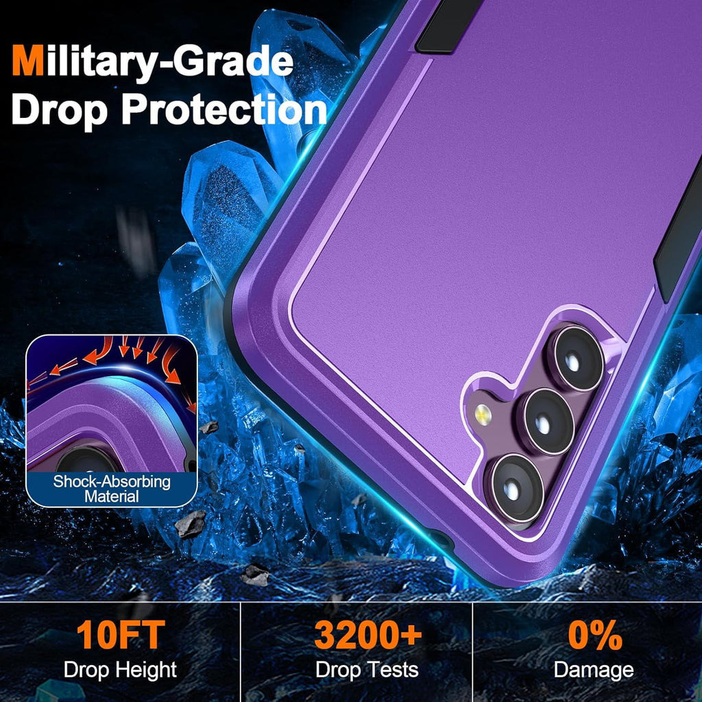 Entronix Bundle Compatible with Galaxy S25 Plus - Soft-Touch Dual-Layer Case & 2 Clear Screen Protectors