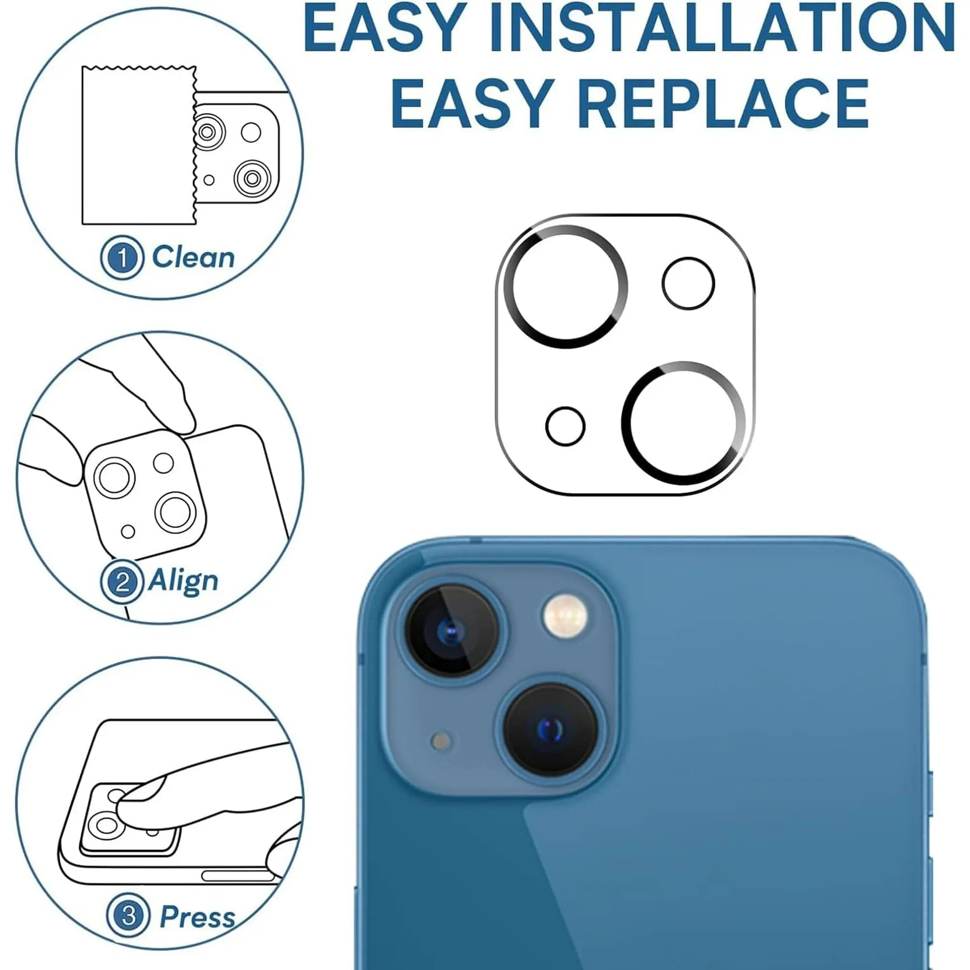 Entronix Bundle Compatible with iPhone 15 - [Hard Back] Clear Case, 2 Clear Screen Protector & 2 Camera Lens Protectors - Entronix