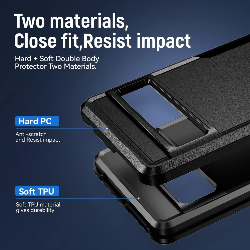 Entronix Bundle Compatible with Pixel 8 - Soft-Touch Dual-Layer Case, 1 Clear Screen Protector & 1 Camera Lens Protector