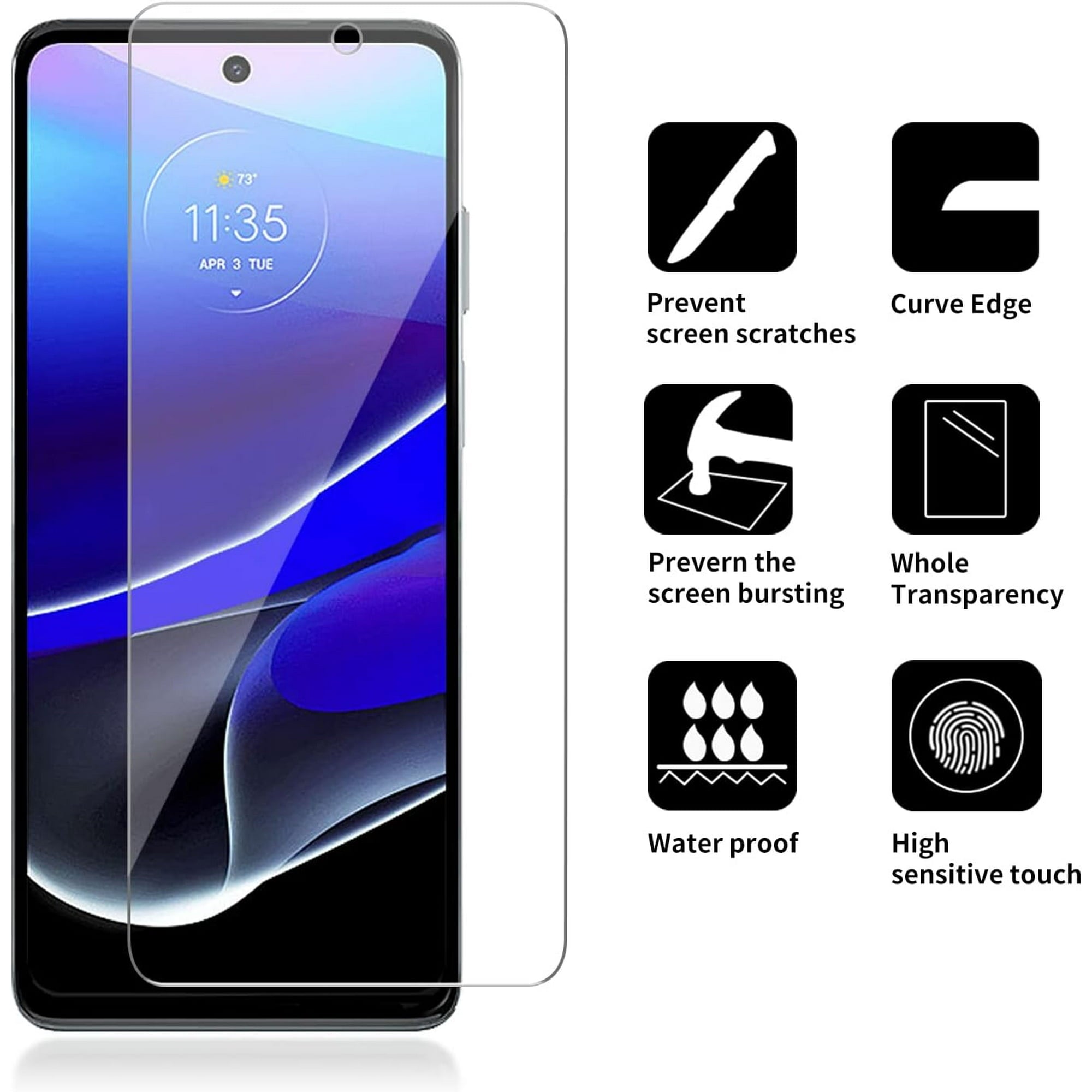 Entronix Clear Screen Protector Compatible with Moto G 2023 - 2-Piece Combo