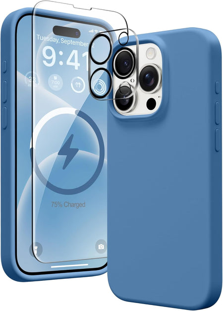 Entronix Apple iPhone 11 Pro 3-in-1 Bundle - Liquid Silicone Case, 1 Clear Screen Protector & 1 Camera Lens Protector, - Entro Retail