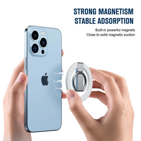Entronix Magnetic Phone Grip – 360° Rotating Ring Holder Kickstand, Magnetic Grip Accessory Compatible with Magnetic Cases - Entronix