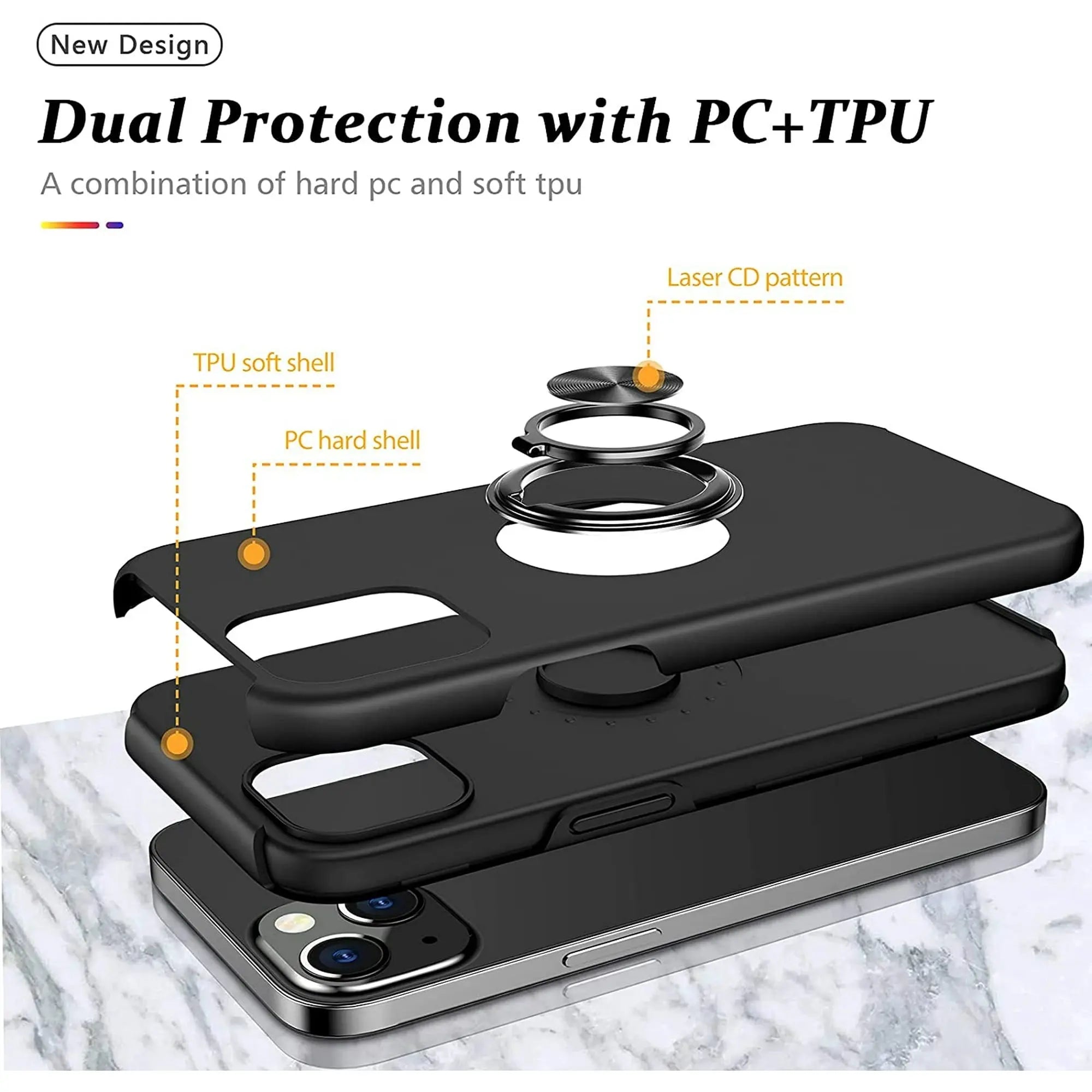 Entronix Case Compatible with iPhone 16E - 360º Circular Ring Gripstand - Entronix