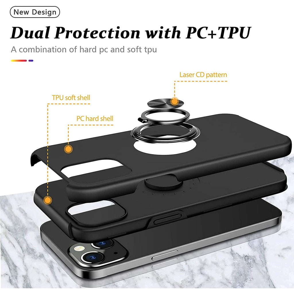 Entronix Case Compatible with iPhone 16E - 360º Circular Ring Gripstand