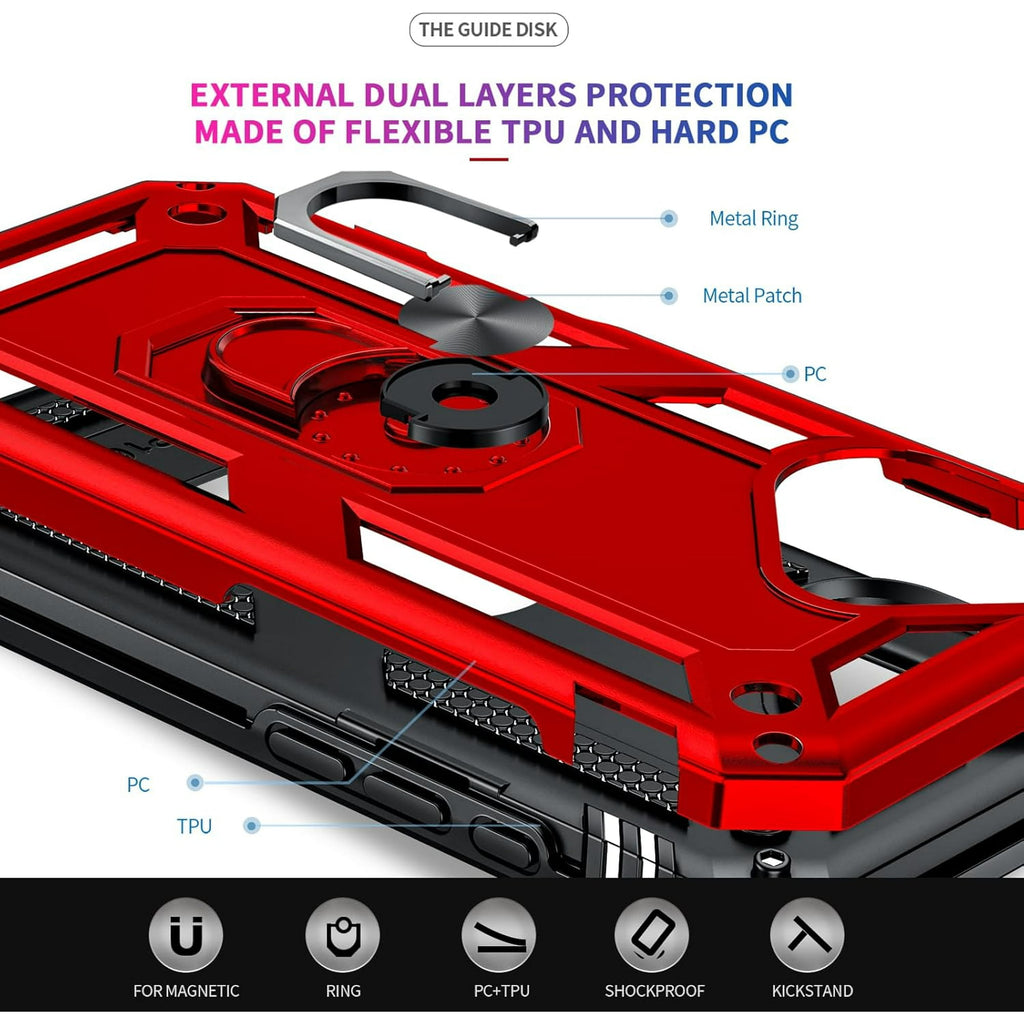 Entronix Bundle Compatible with iPhone 16 Plus - Guard Gripstand Case & 2 Clear Screen Protectors