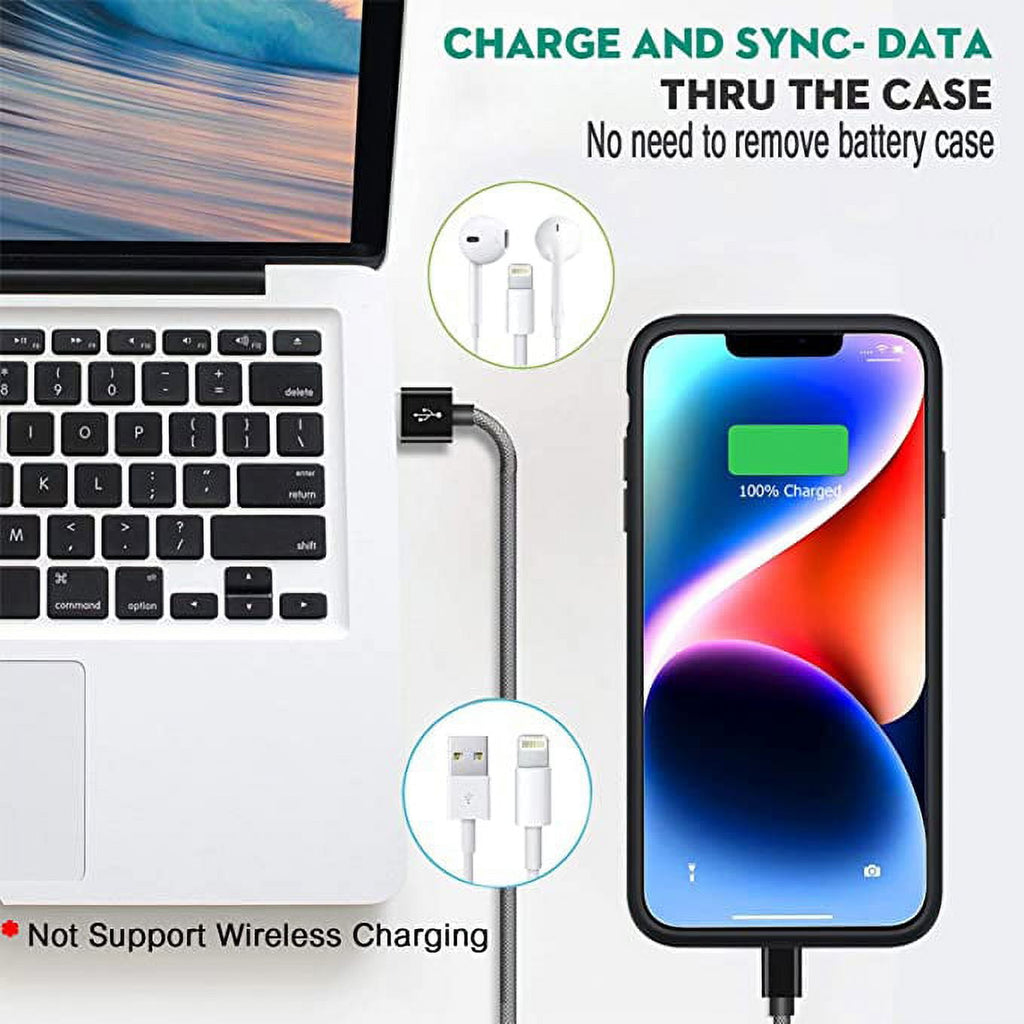 Entronix Case Compatible with iPhone 14 Plus - [7000mAh] Charging Powerbank Cover