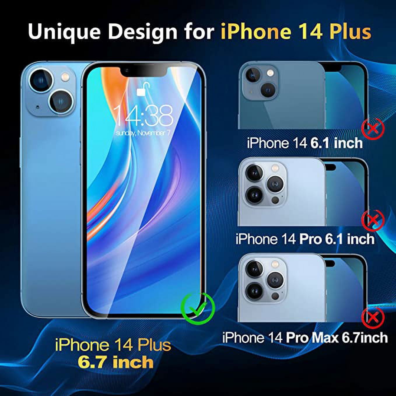 Entronix Anti-Spy Privacy Screen Protector Compatible with iPhone 14 Plus - 2-Piece Combo