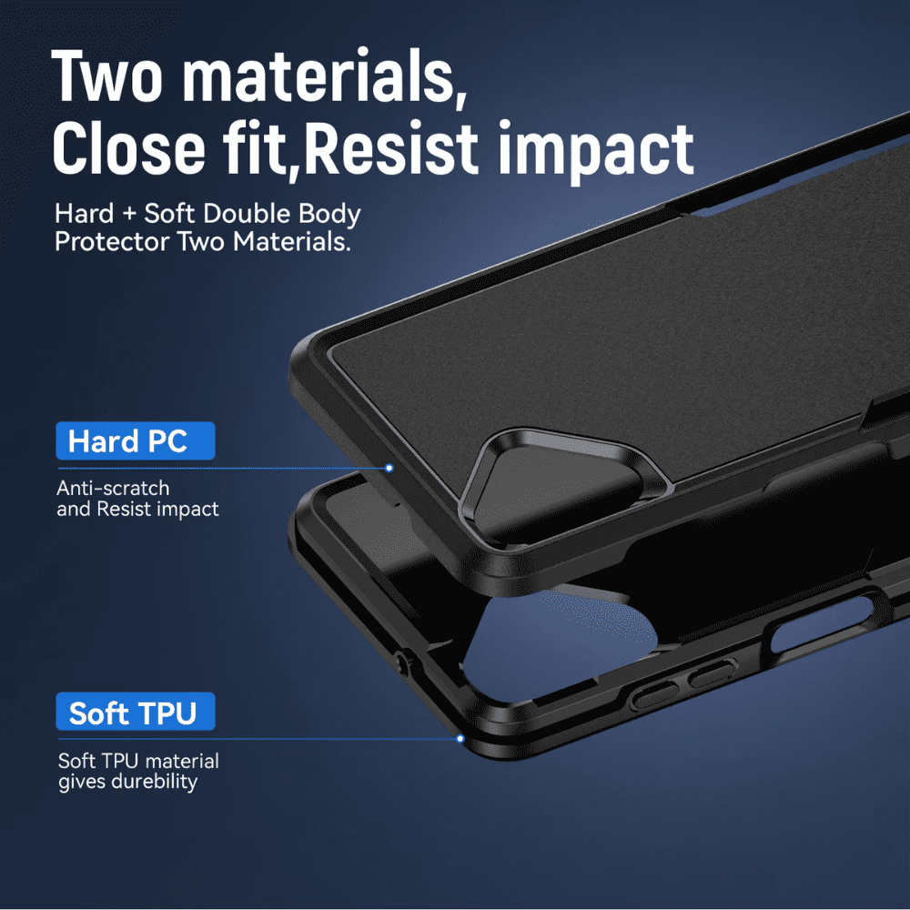 Entronix Bundle Compatible with Galaxy A06 - Soft-Touch Dual-Layer Case & 2 Clear Screen Protectors