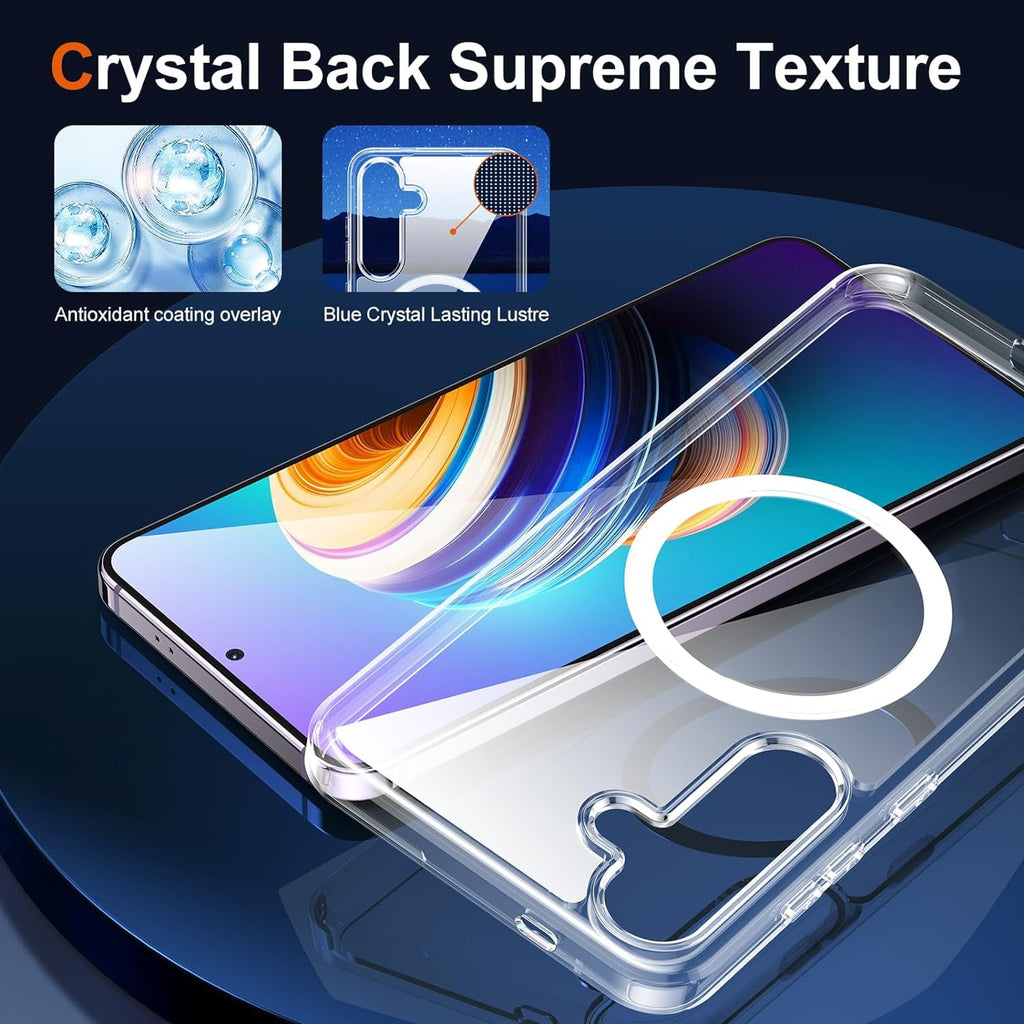 Entronix [Magnetic] Case Compatible with Galaxy S24 - [Hard Back] Slim Clear