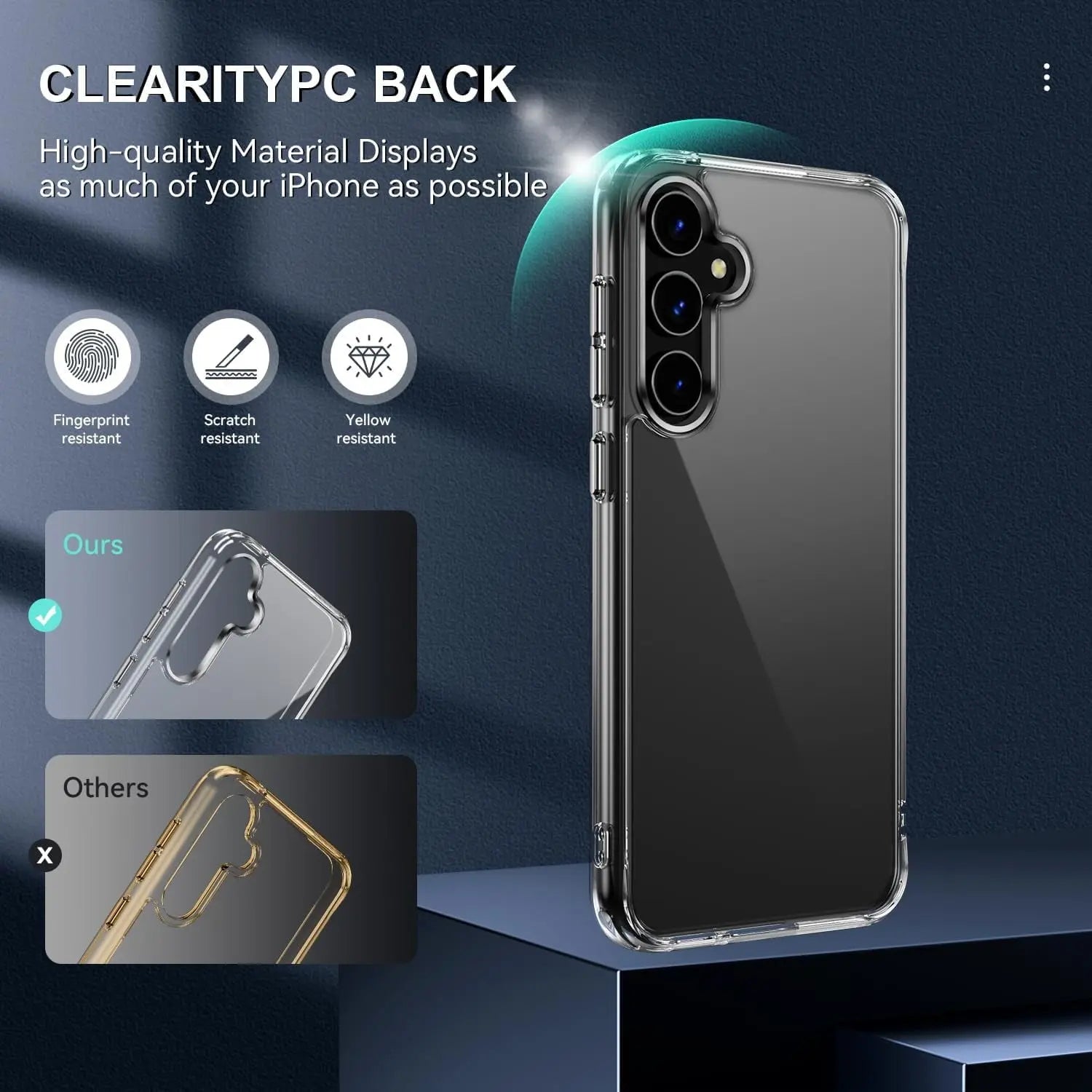 Entronix Bundle Compatible with Galaxy S25 Plus - [Hard] Clear Case, 1 Clear Clear Screen Protector & 1 Camera Lens Protector - Entronix