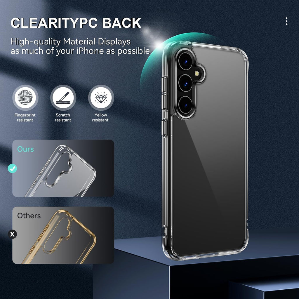 Entronix Bundle Compatible with Galaxy S25 Plus - [Hard] Clear Case, 1 Clear Clear Screen Protector & 1 Camera Lens Protector