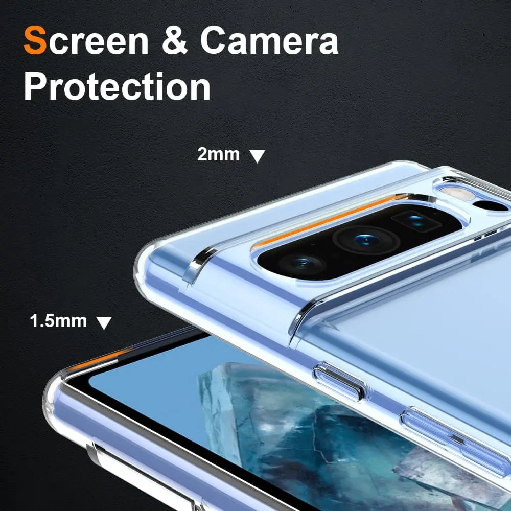 Entronix Bundle Compatible with Pixel 7 Pro - Clear Case & 2 Clear Screen Protectors - Entronix