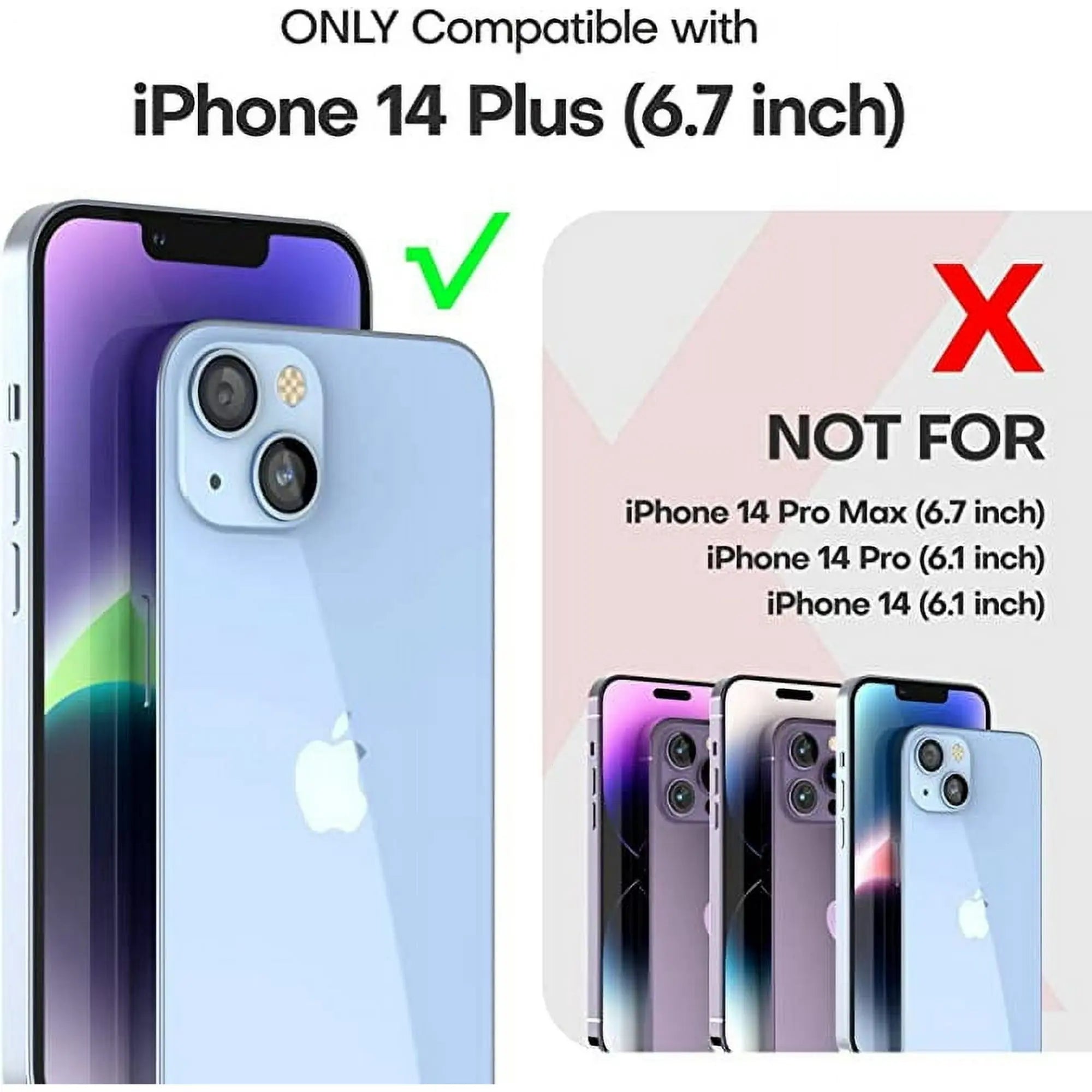 Entronix [Magnetic] Case Compatible with iPhone 14 Plus - [Clear Back] Luxury Diamonds - Entronix
