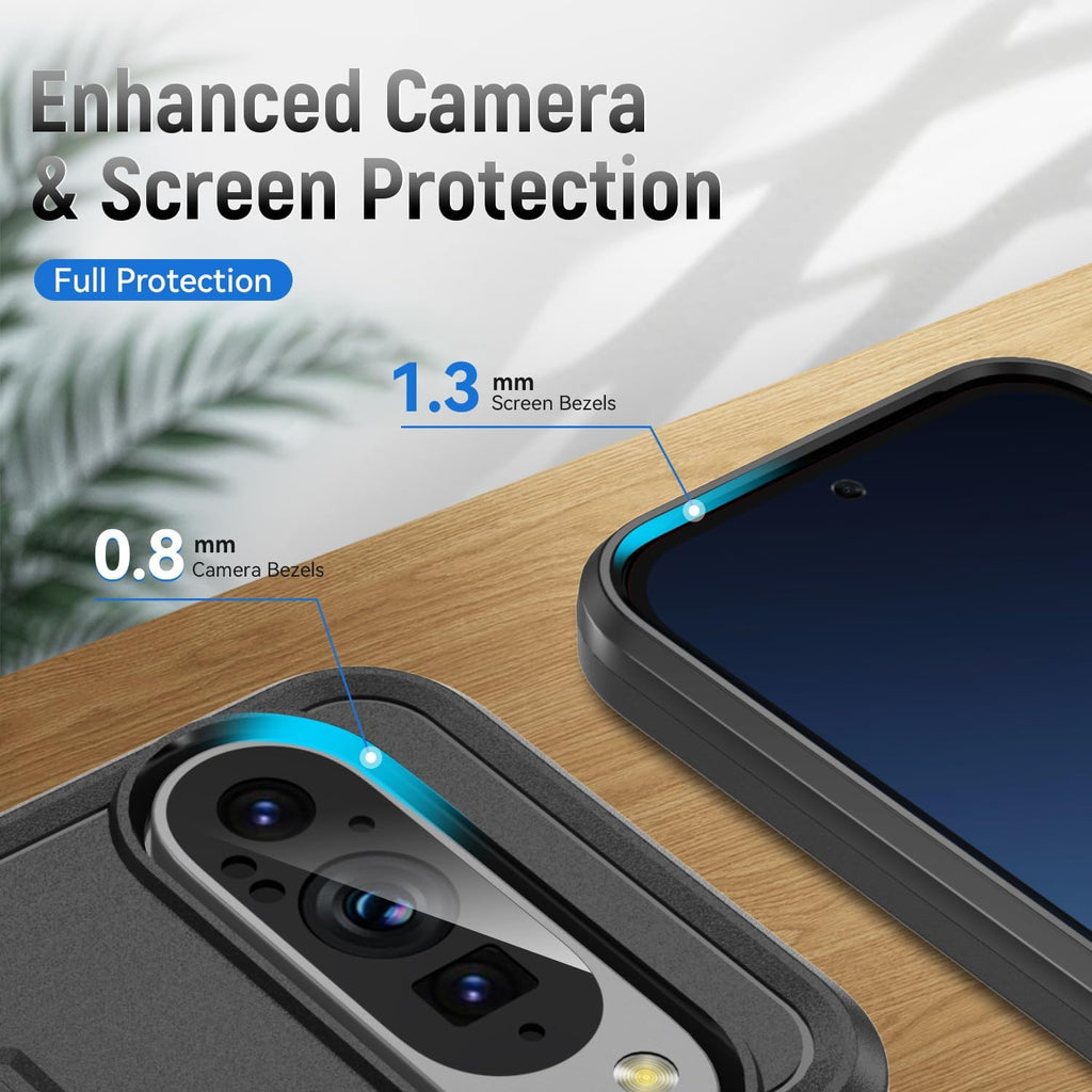 Entronix Bundle Compatible with Pixel 9 - Soft-Touch Dual-Layer Case & 1 Clear Screen Protector