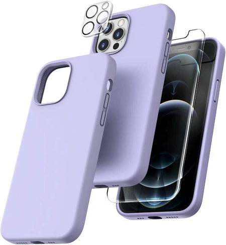 Entronix Apple iPhone 11 Pro Max 3-in-1 Bundle - Liquid Silicone Case, 1 Clear Screen Protector & 1 Camera Lens Protector, - Entro Retail