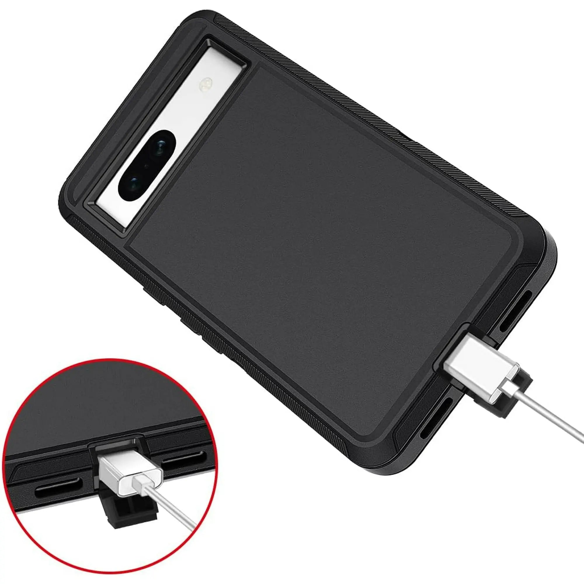 Entronix Bundle Compatible with Pixel 7a - Heavy Duty Case & 1 Clear Screen Protector - Entronix