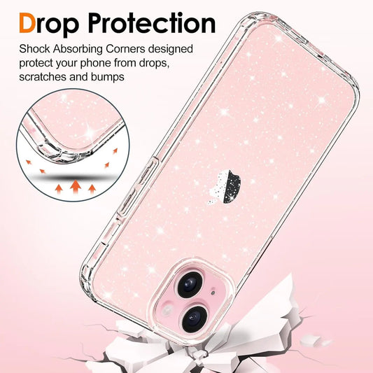 Entronix Case Compatible with iPhone 17e - [Hard Back] Glitter Clear ENTRONIX