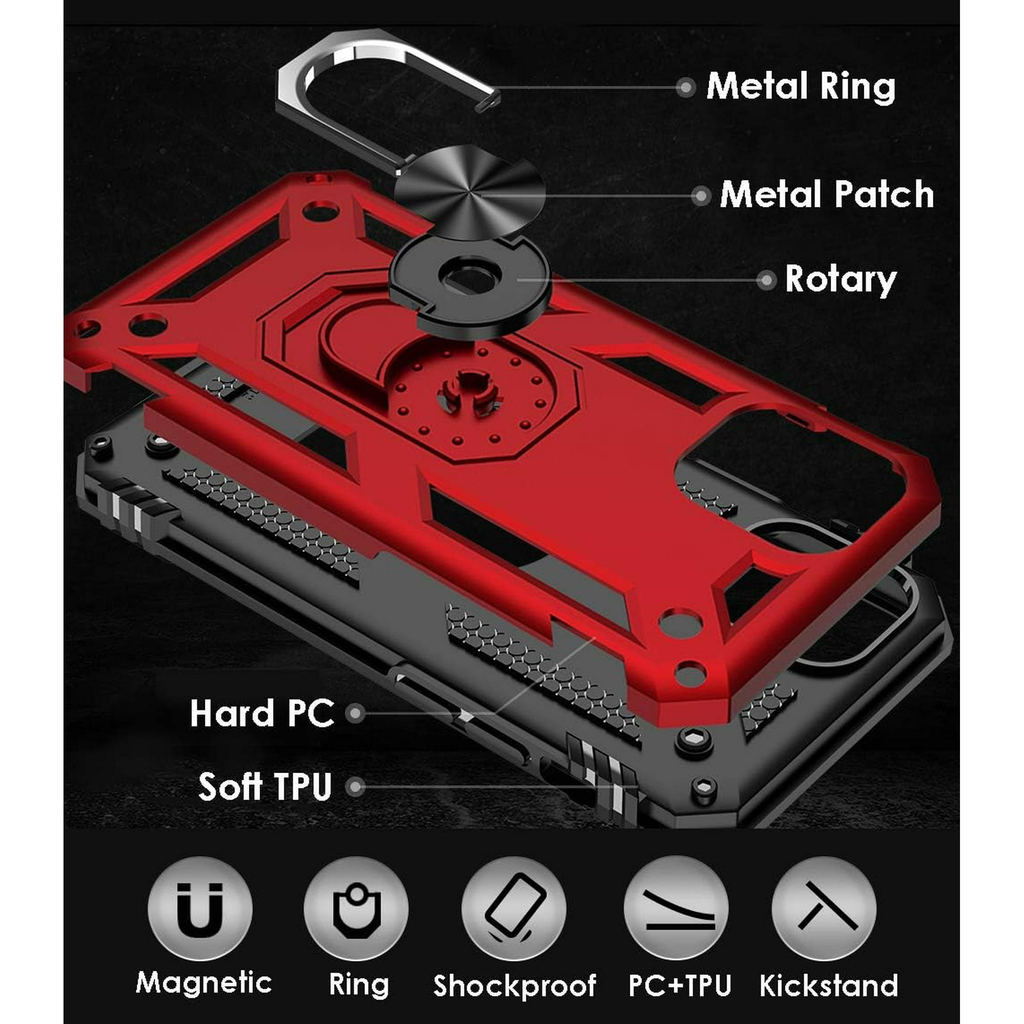 Entronix Case Compatible with iPhone 12 Mini - Dual-Layer Guard Gripstand