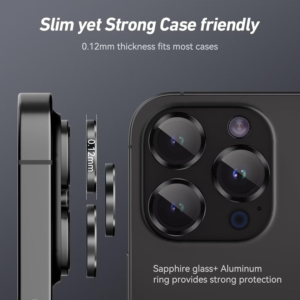 Entronix Camera Lens Protector Compatible with iPhone 16E - Luxury Metal, 2-Piece Combo