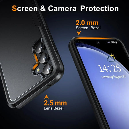 Entronix Bundle Compatible with Galaxy S25 Plus - Soft-Touch Dual-Layer Case & 1 Clear Screen Protector - Entronix