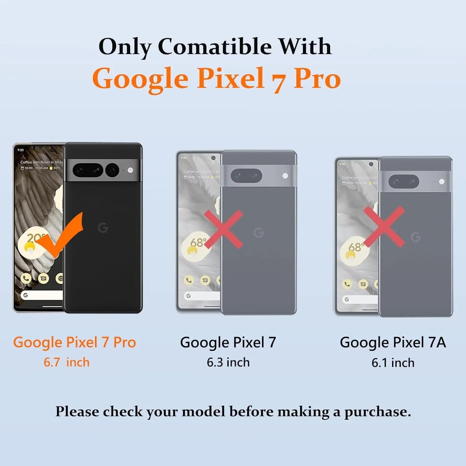 Entronix Bundle Compatible with Pixel 7 Pro - Clear Case & 2 Clear Screen Protectors - Entronix