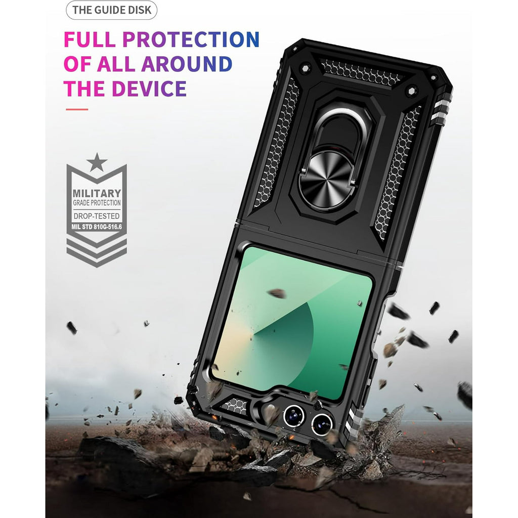Entronix Samsung Galaxy Z Flip 6 Case - Guard Ring Holder, Dual Layer Protection - Entronix