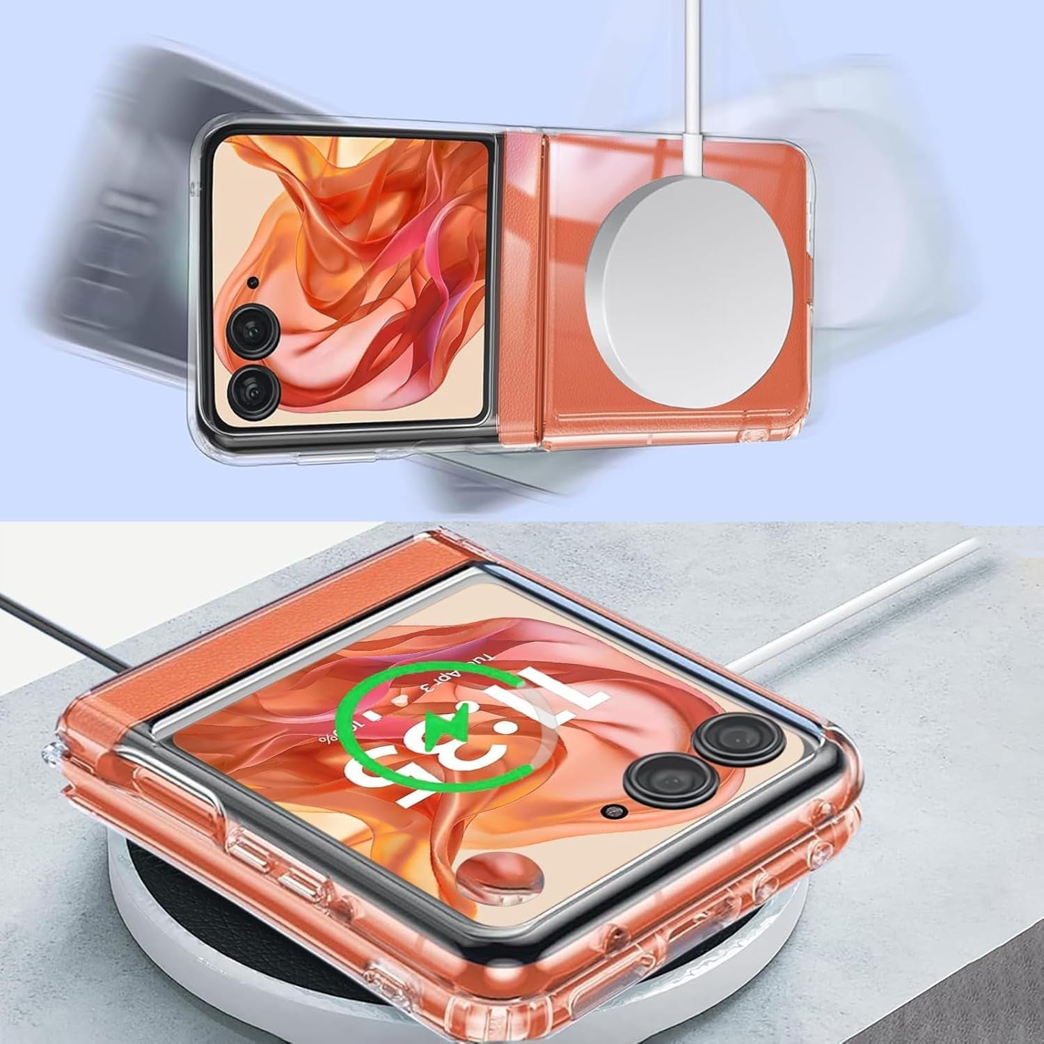 Entronix [Magnetic] Case Compatible with Moto Razr Plus 2025 - [Hard Back] Slim Clear