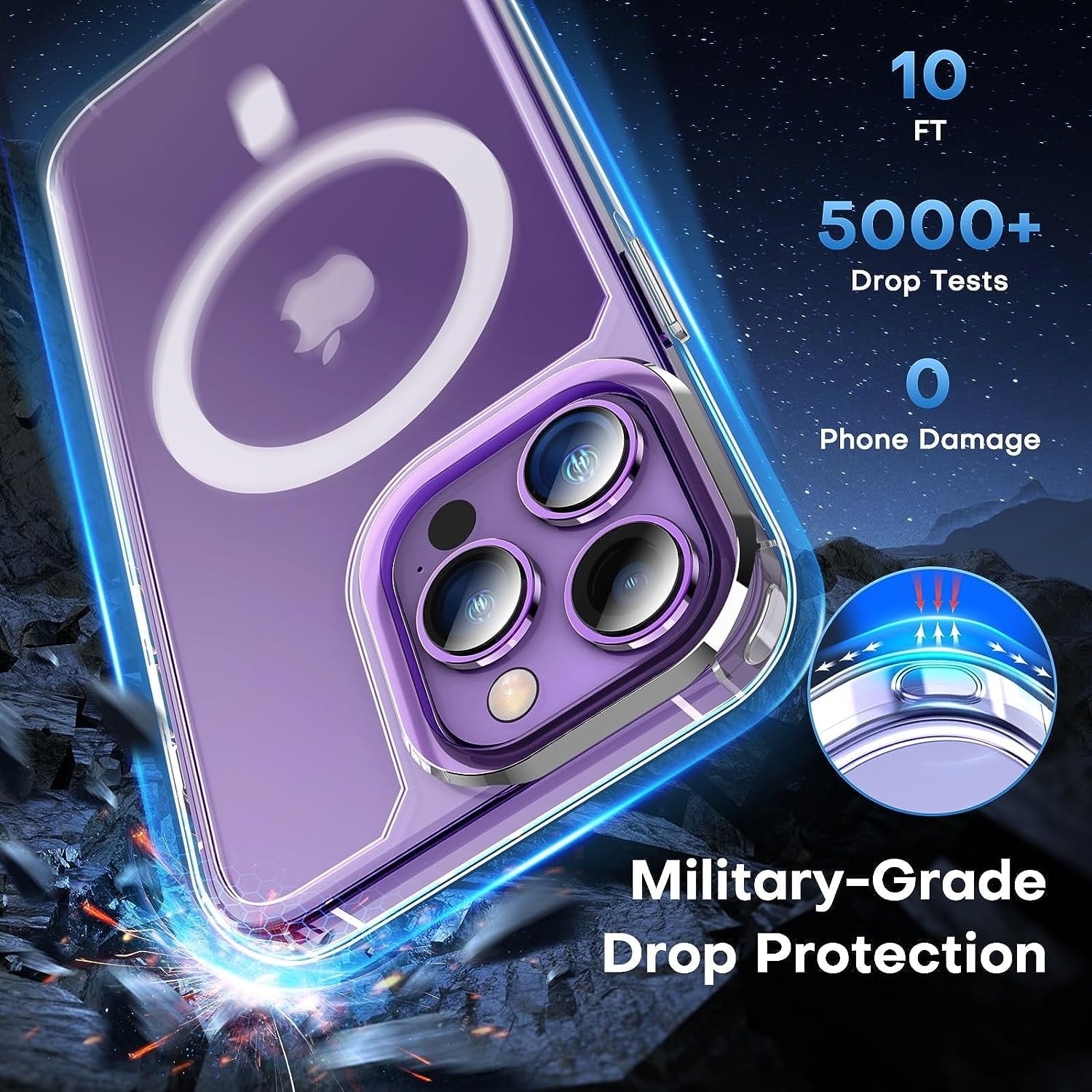 Entronix Bundle Compatible with iPhone 13 Pro - [Magnetic] Clear Case & 2 Clear Screen Protectors