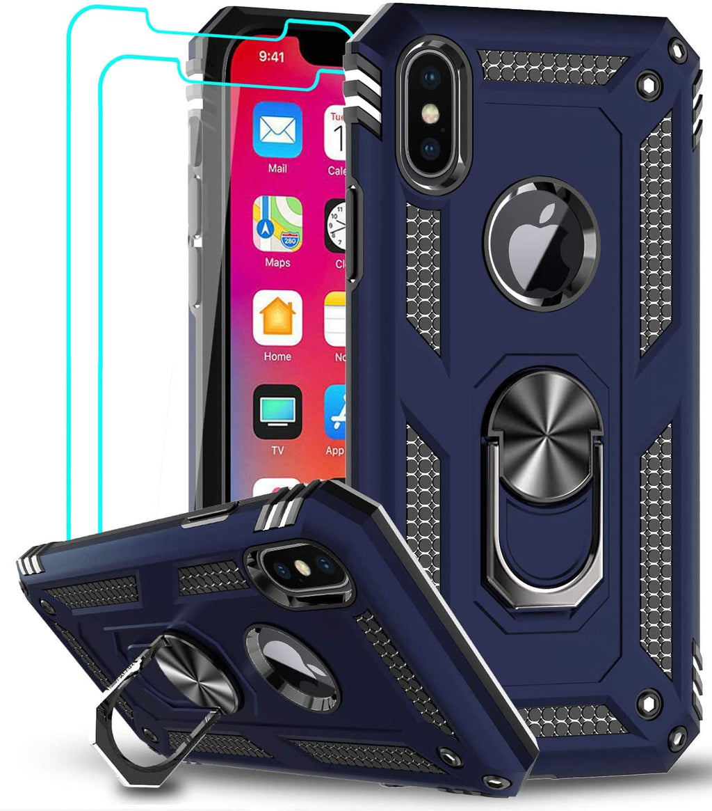 Entronix Apple iPhone X Case - Guard Ring Holder & 2 Clear Screen Protectors - Entro Retail