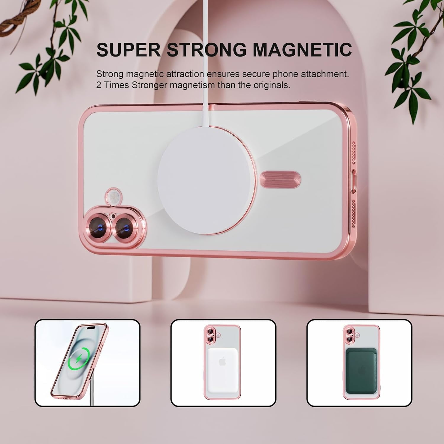 Entronix Bundle Compatible with iPhone 17 - [Magnetic] Luxury Glossy Case & 2 Clear Screen Protectors - Entronix