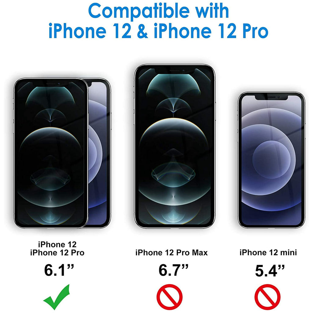 Entronix Anti-Spy Privacy Screen Protector Compatible with iPhone 12 Pro - 2-Piece Combo