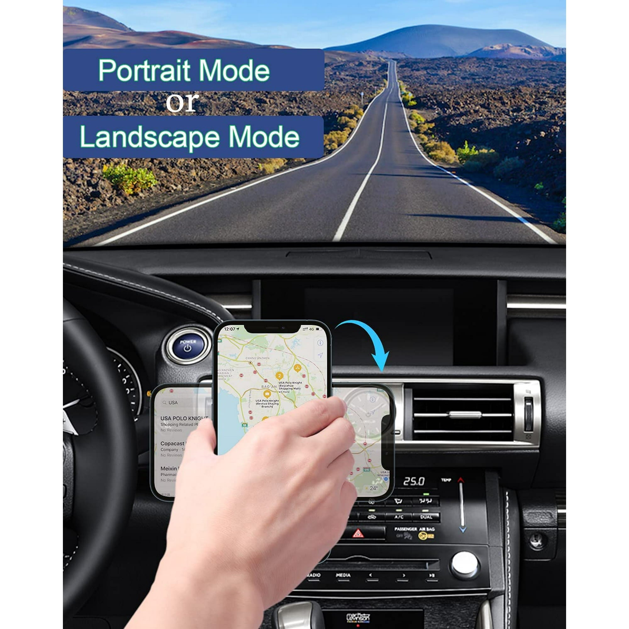 Entronix [Magnetic] Suction Cup Car Phone Holder - Fast Wireless Charging