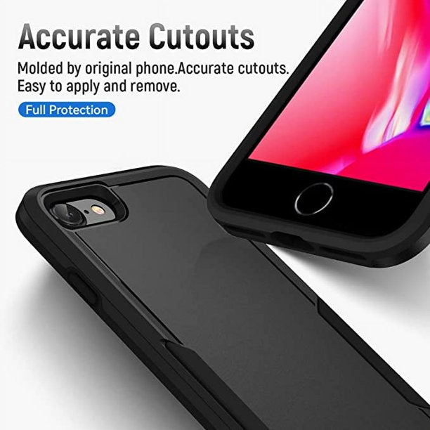 Entronix Heavy Duty Case Designed for Apple iPhone SE,8,7 with 1Pc Tempered Glass Screen Protector, Shockproof Dropproof Anti-Scratch Cover - Entro Retail