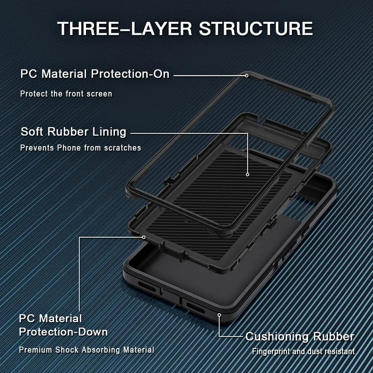 Entronix Bundle Compatible with Pixel 7a - Heavy Duty Case & 1 Clear Screen Protector - Entronix