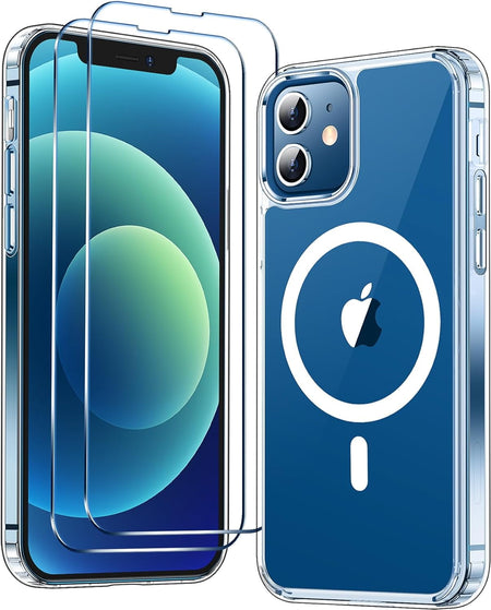 Entronix Case Magnetic Clear Case Designed for Apple iPhone 11 with 2 Tempered Glass, Shockproof Transparent Crystal Cover - Entro Retail