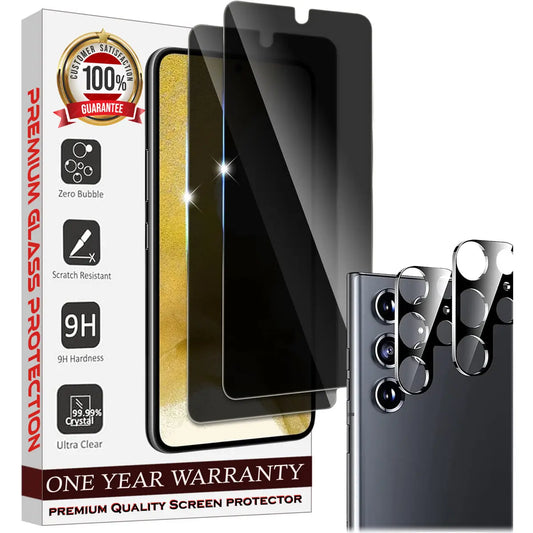 Entronix Case Privacy Screen Protector for Samsung Galaxy S24 Ultra with Camera Lens [2+2], Anti-Spy Tempered Film - Entro Retail