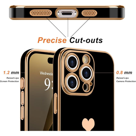 Entronix Apple iPhone 16 Pro Max [Smile Everyday] Luxury Heart & 2 Tempered Glass Screen Protectors - Entronix