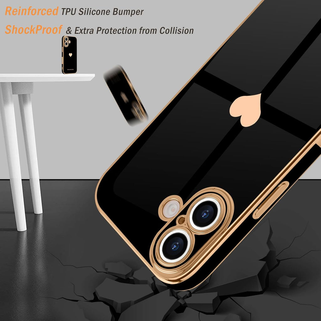 Entronix Apple iPhone 16 Plus [Smile Everyday] Luxury Heart & 2 Tempered Glass Screen Protectors - Entronix