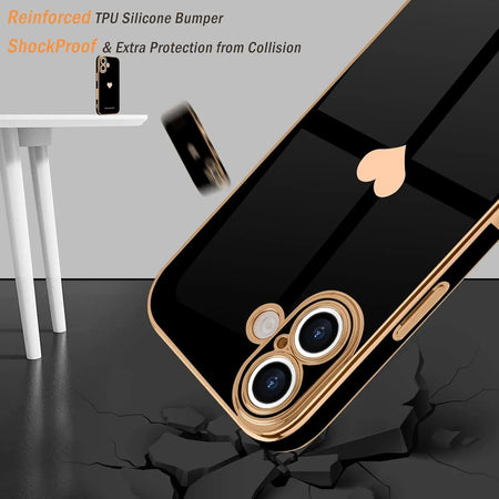 Entronix Apple iPhone 16 Plus [Smile Everyday] Luxury Heart & 2 Tempered Glass Screen Protectors - Entronix
