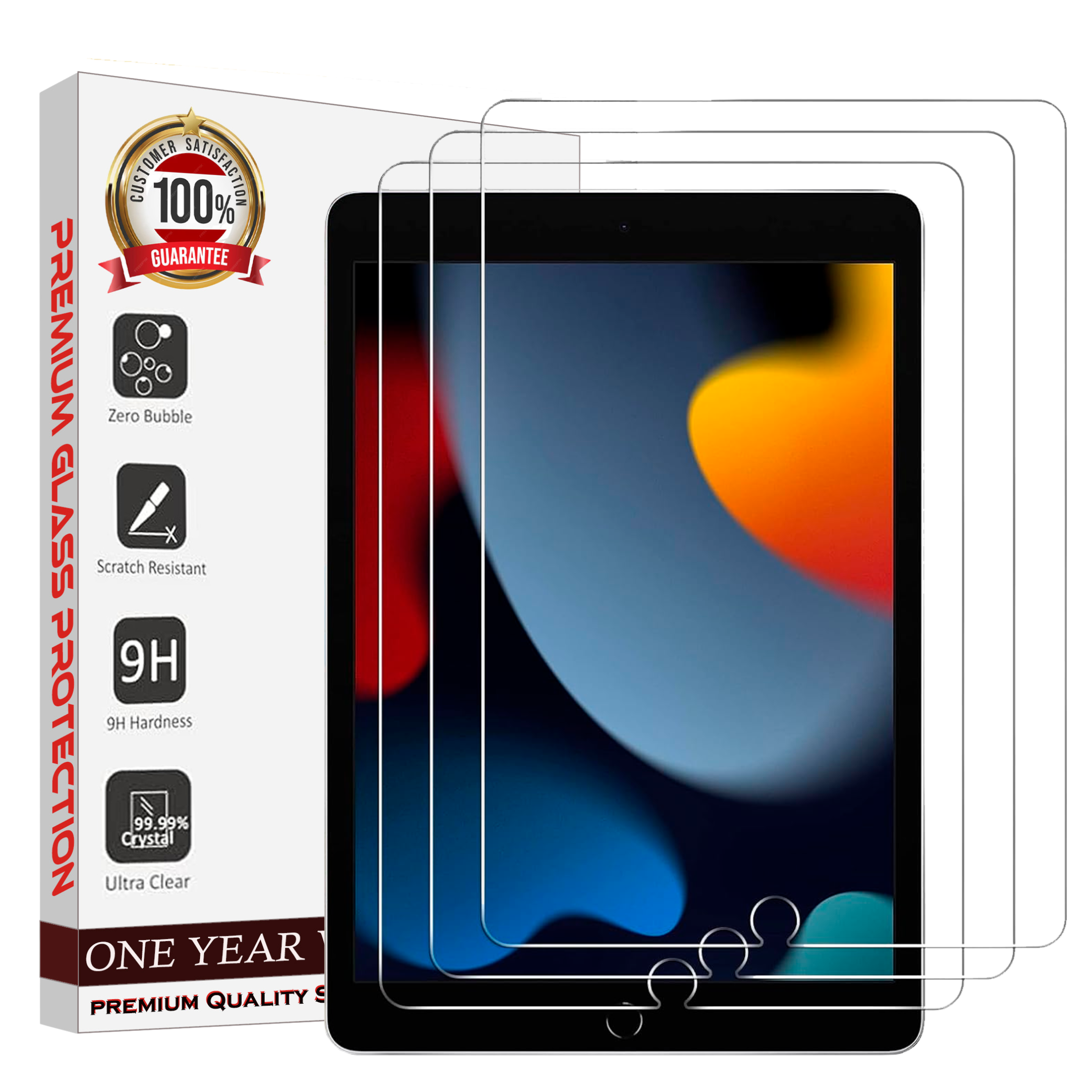 Entronix Clear Screen Protector Compatible with iPad 10.2" (9/8/7th Gen) - 3-Piece Combo