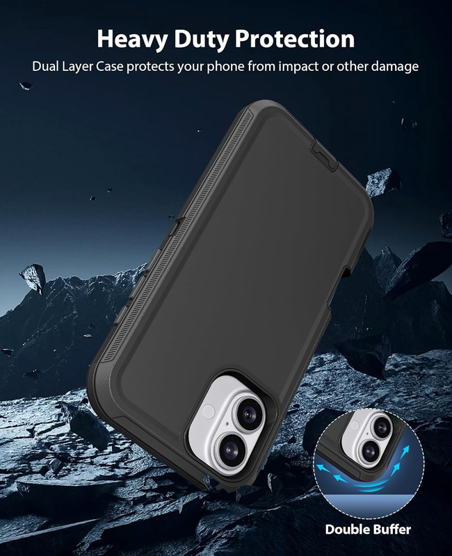 Entronix Bundle Compatible with iPhone 17 - Heavy Duty Case & 2 Clear Screen Protectors