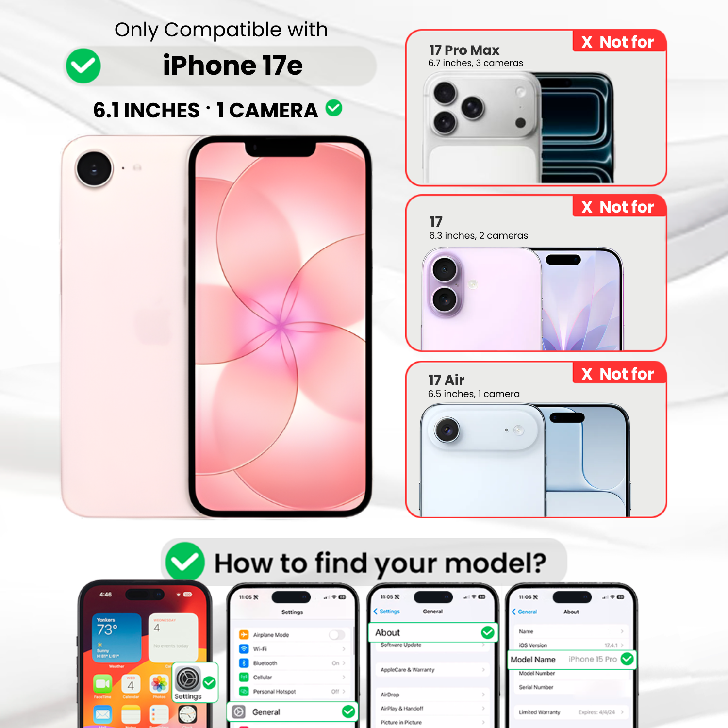 Entronix [Magnetic] Case Compatible with iPhone 17e - [Clear] Triple-Layer Heavy Duty Protection ENTRONIX