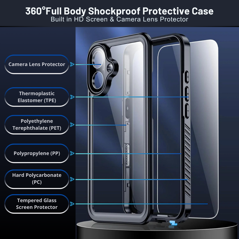 Entronix Case Compatible with iPhone 17 - IP68 Waterproof Protection