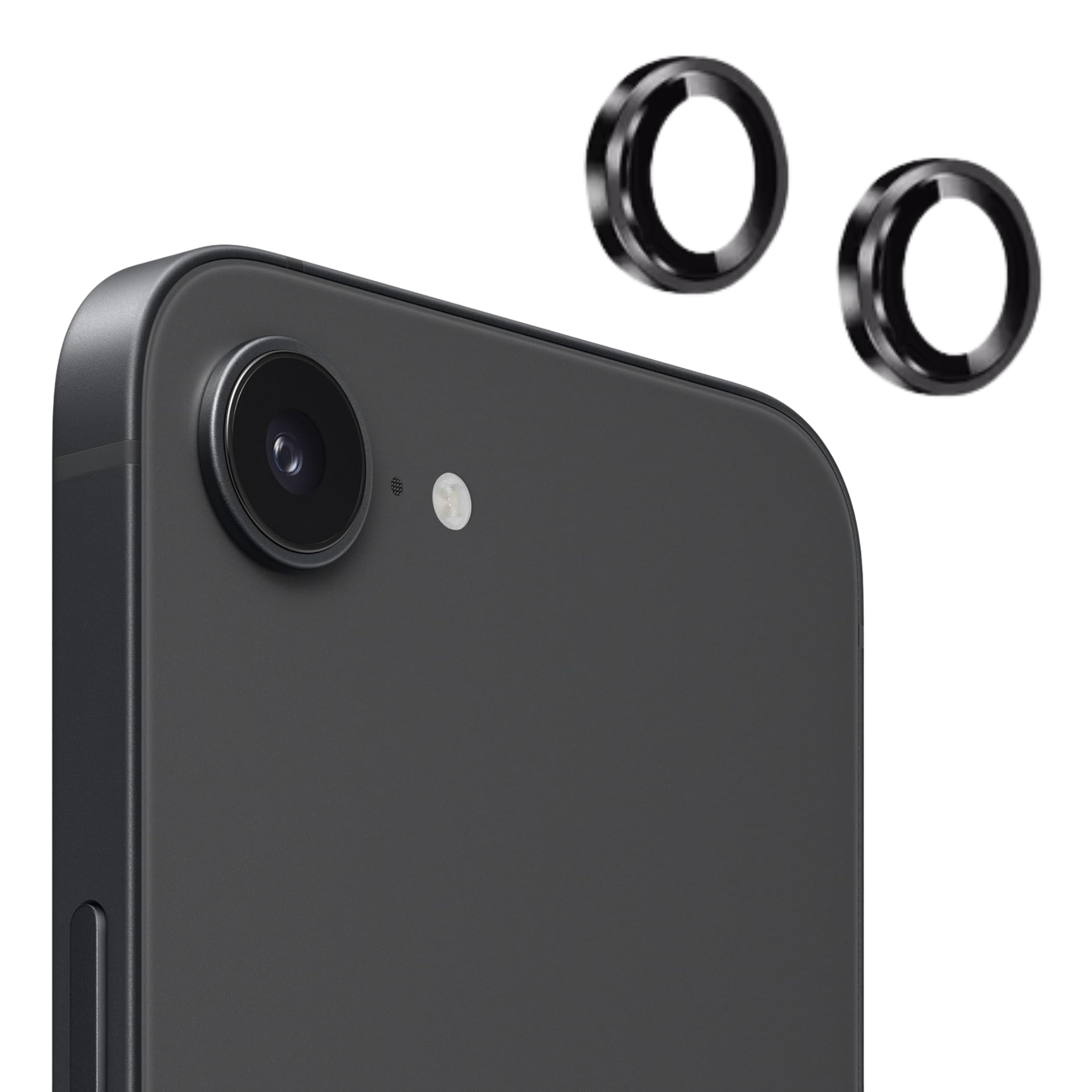 Entronix Camera Lens Protector Compatible with iPhone 16E - Luxury Metal, 2-Piece Combo - Entronix