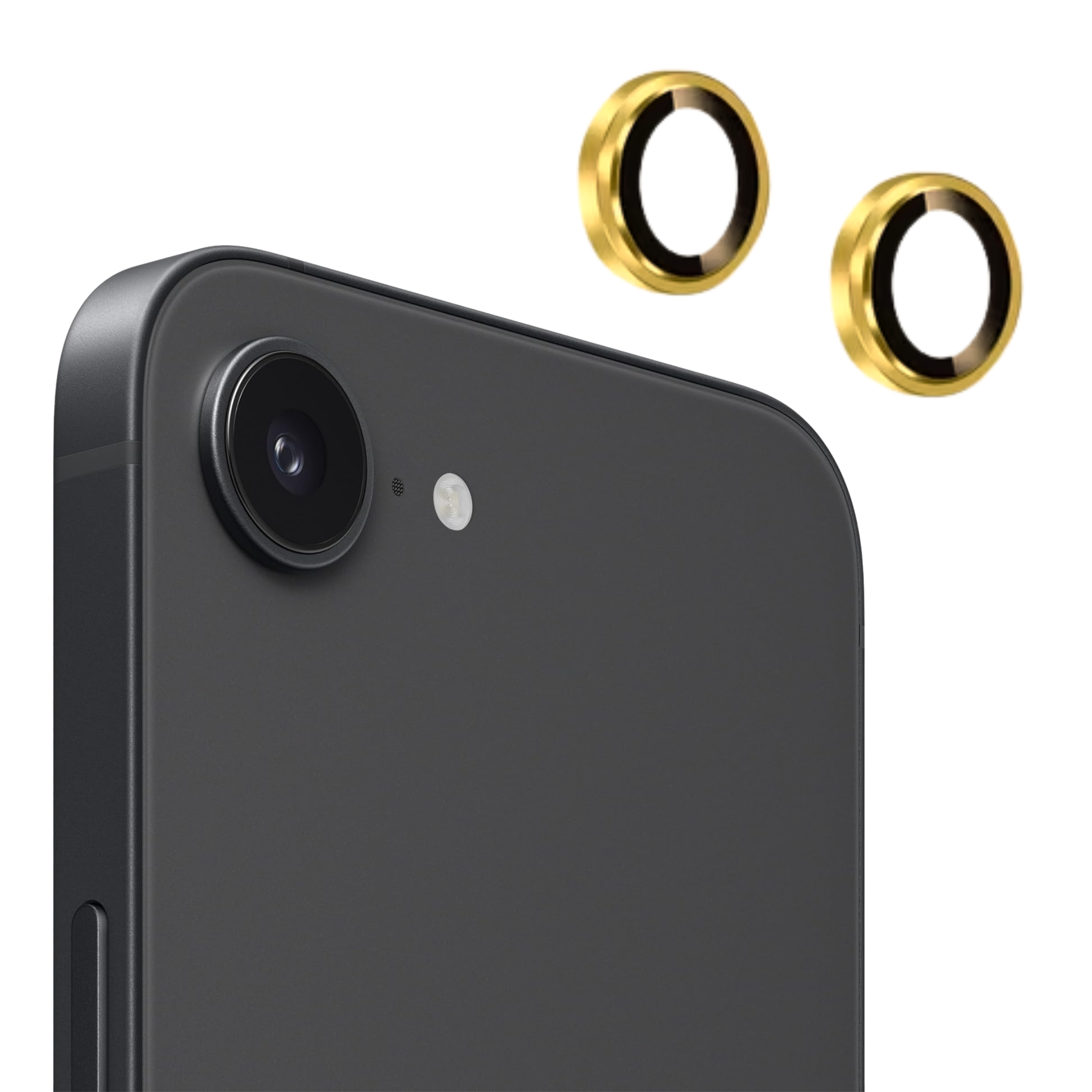 Entronix Camera Lens Protector Compatible with iPhone 16E - Luxury Metal, 2-Piece Combo - Entronix